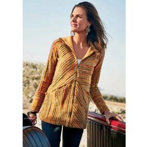 Soft Surroundings Kinsale Boucle Jacket Embroidered Stripe